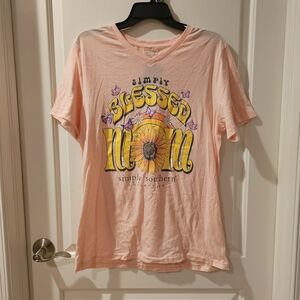 Simply Southern Pink 'Blessed Mom' T-Shirt NWT